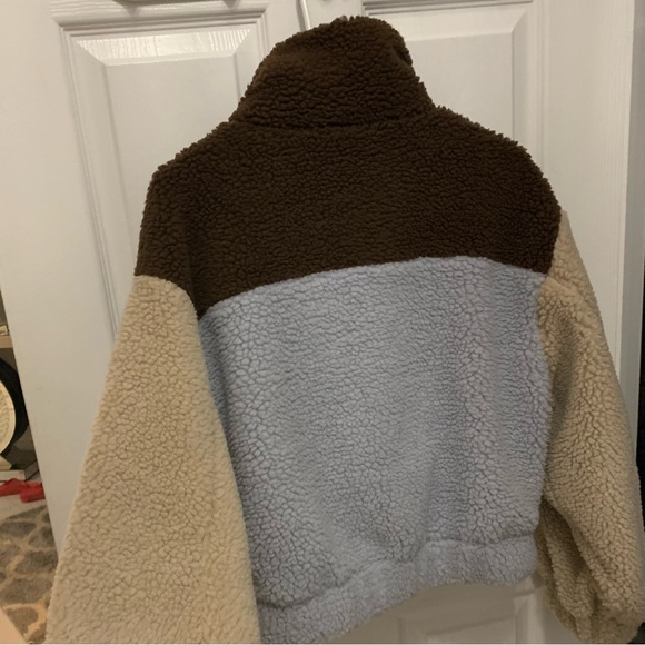 Oak & Fort - Colour Block Sherpa Jacket - Picture 6 of 12